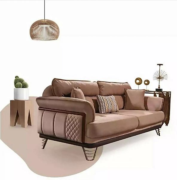 JVmoebel Sofa Beiger Dreisitzer Luxus Sofa Moderne Wohnzimmer, 1 Teile, Mad günstig online kaufen