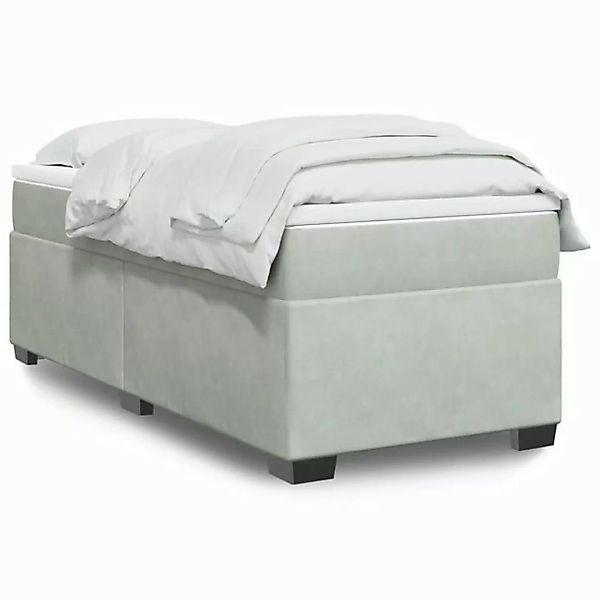 furnicato Bettgestell Boxspringbett mit Matratze Hellgrau 80x200 cm Samt günstig online kaufen