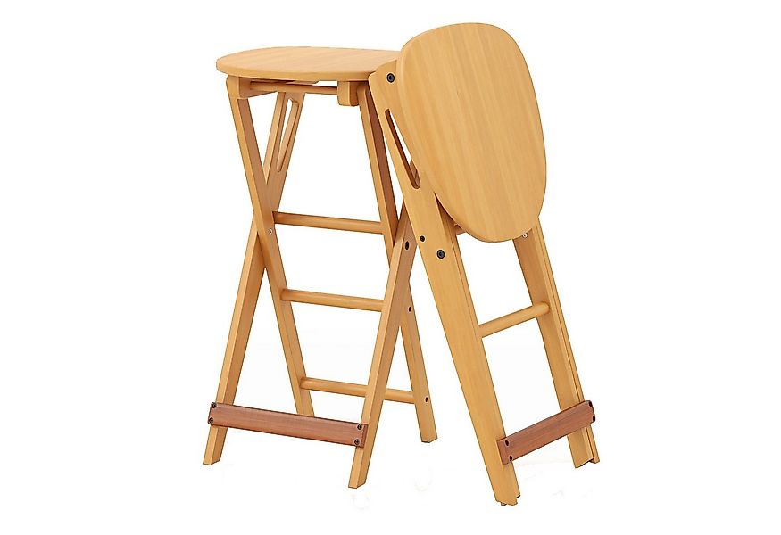 COSTWAY Barhocker (2 Set), Bambus, klappbar, ohne Lehne, Sitzhöhe 61cm, 150 günstig online kaufen