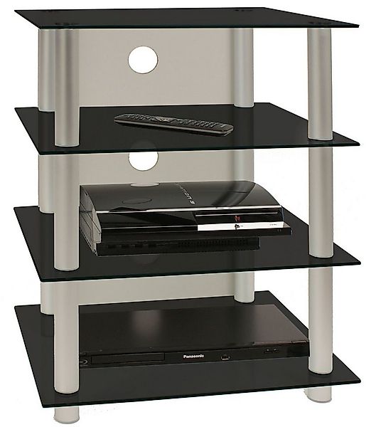 VCM TV-Rack Hifi Möbel Rack Alu Glas Phono Mediaregal Blados günstig online kaufen