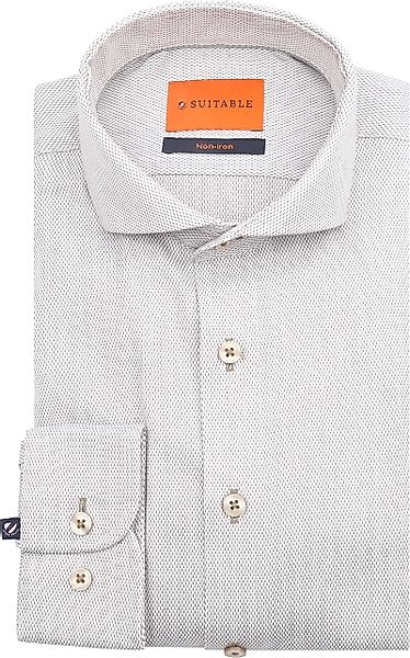 Suitable Hemd Jacquard Luxe Beige - Größe 42 günstig online kaufen