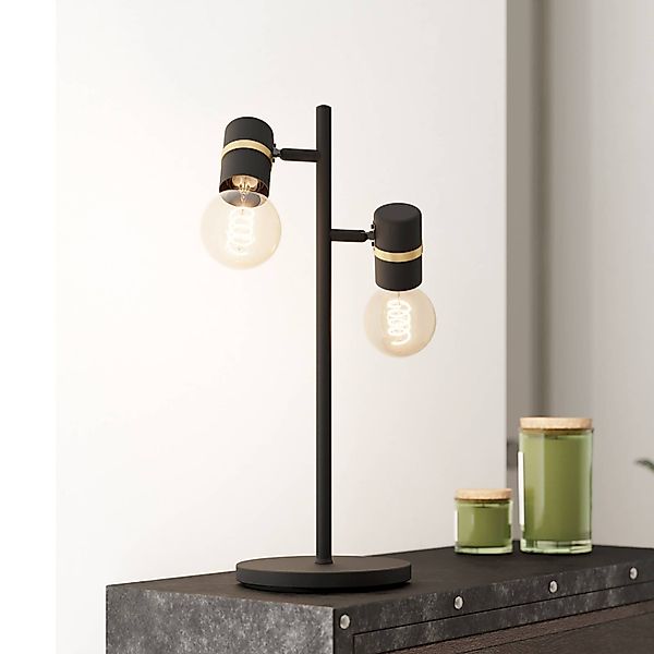 Tischleuchte Lurone, schwarz, zweiflammig günstig online kaufen