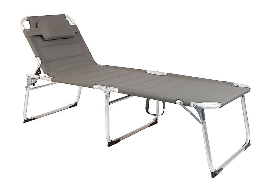 LEX Gartenliege XXL Sonnenliege Dreibeinliege Gartenliege Grau gepolstert günstig online kaufen