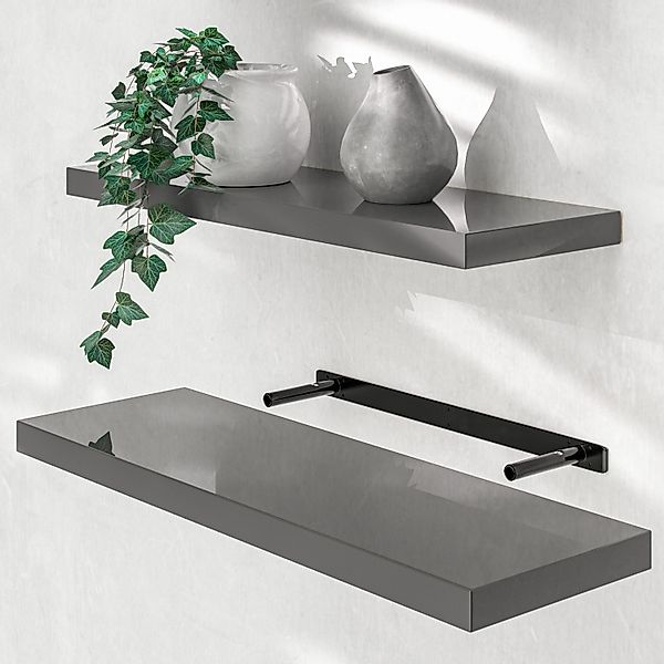 Casaria Wandboard, Grau Hängeregal mit Halterung günstig online kaufen