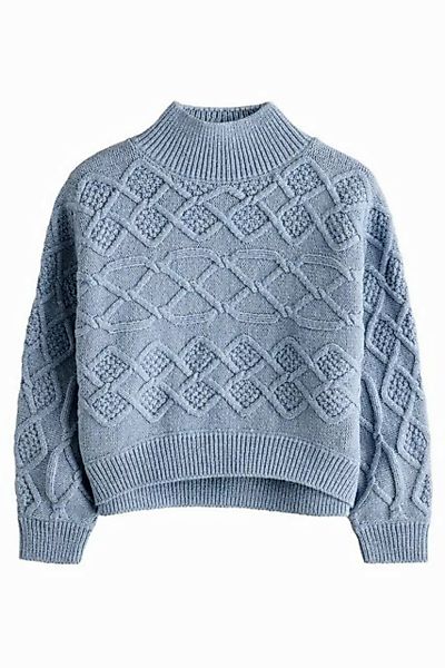 Next Stehkragenpullover Kastiger Pullover mit Zopfmuster (1-tlg) günstig online kaufen