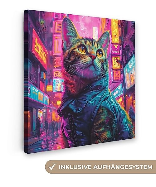 OneMillionCanvasses® Leinwandbild Katze - Pop-Art - günstig online kaufen