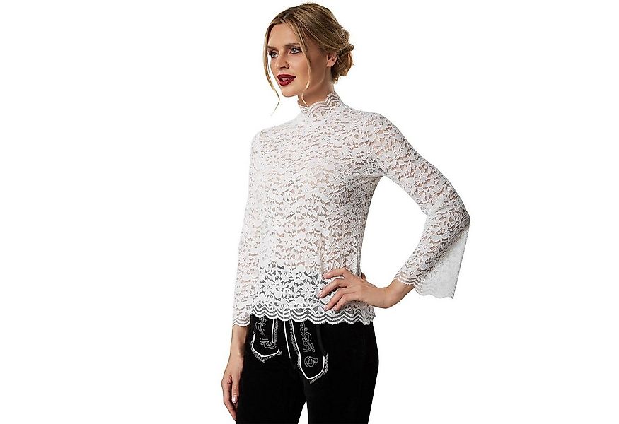 dressforfun Shirtbluse Bluse Hannerl geriffelte Ärmel günstig online kaufen