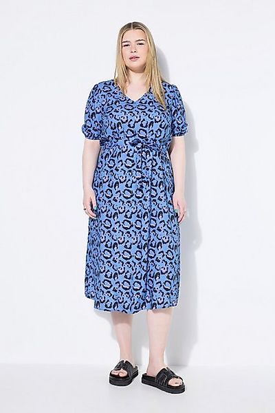 Studio Untold Midikleid Midikleid A-Line Leo-Print Taillen-Bindeband günstig online kaufen