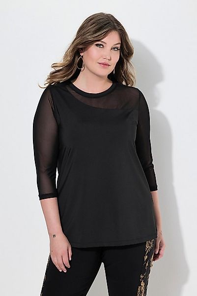 MIAMODA T-Shirt T-Shirt Jersey und Mesh 3/4-Mesh-Ärmel günstig online kaufen