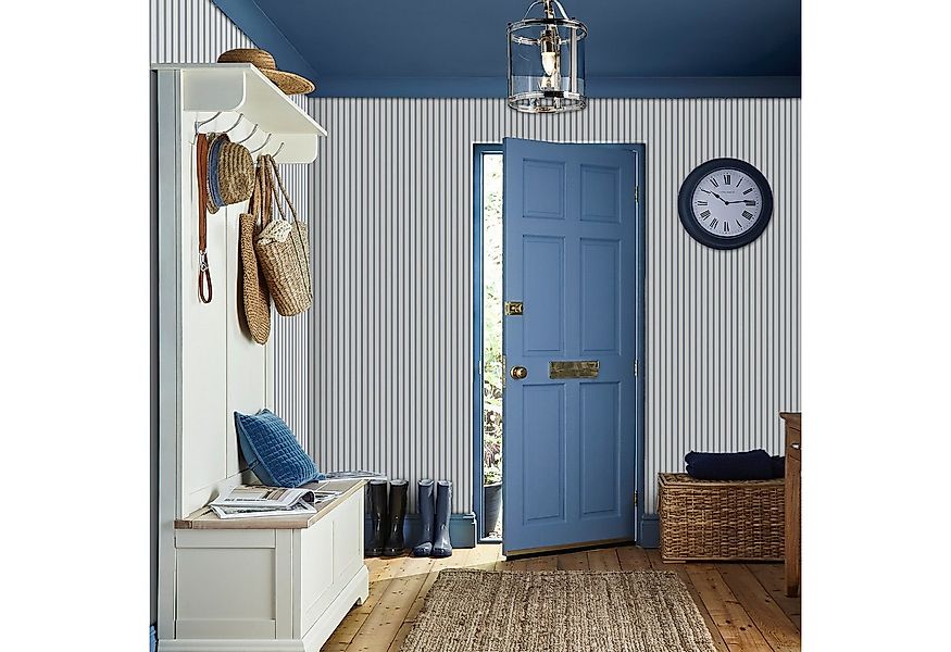 LAURA ASHLEY Vliestapete Farnworth Streifen, glatt, gestreift, (1 St), 10mx günstig online kaufen