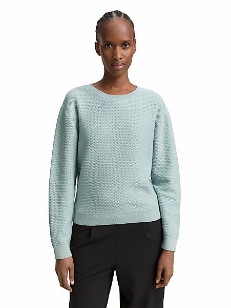 TOM TAILOR Denim Strickpullover, mit Rippbündchen günstig online kaufen