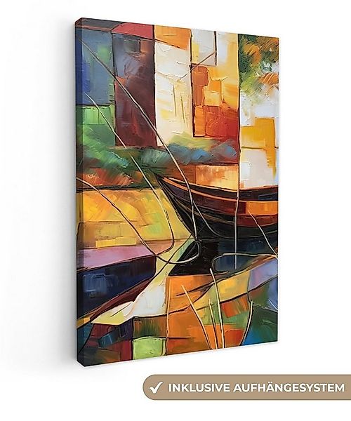 OneMillionCanvasses® Leinwandbild Abstrakt - Kunst - Boot - Farben, Fotodru günstig online kaufen