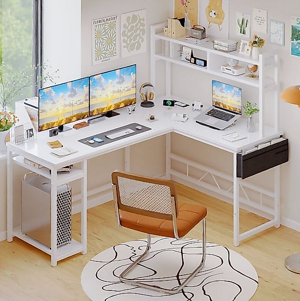 Furnicopia Eckschreibtisch 140 * 120cm Schreibtisch mit LED und USB L-förmi günstig online kaufen