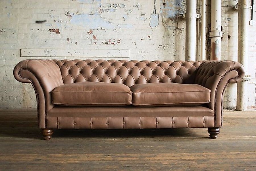 JVmoebel Chesterfield-Sofa Braun Chesterfield Leder Couch Klassische Sofa S günstig online kaufen