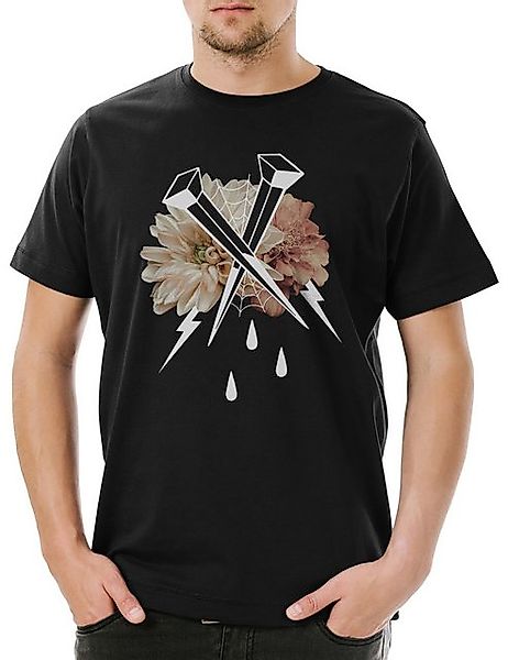 Urban Backwoods Print-Shirt Nails And Flowers I Herren T-Shirt Tattoo Oldsc günstig online kaufen