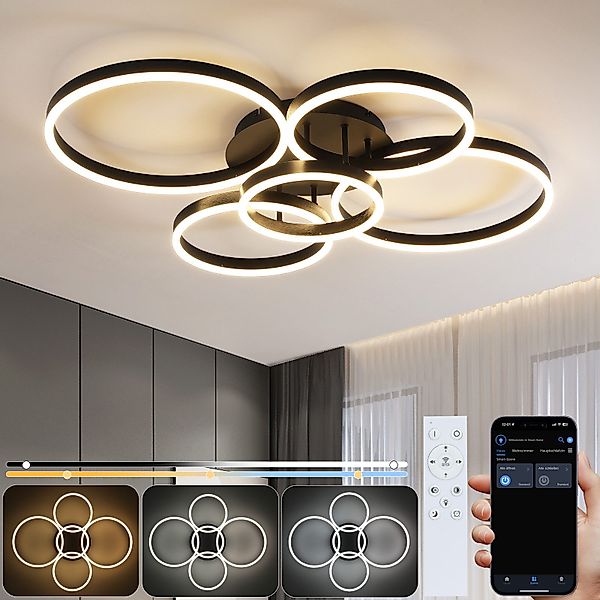 Nettlife LED Deckenleuchte Gold 2 Ring günstig online kaufen