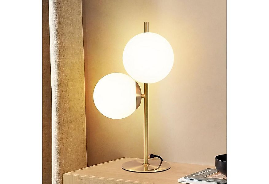 ZMH Tischleuchte Vintage Nachttischlampe - Schwarz/Gold 2 Flammig Glas, Hoc günstig online kaufen