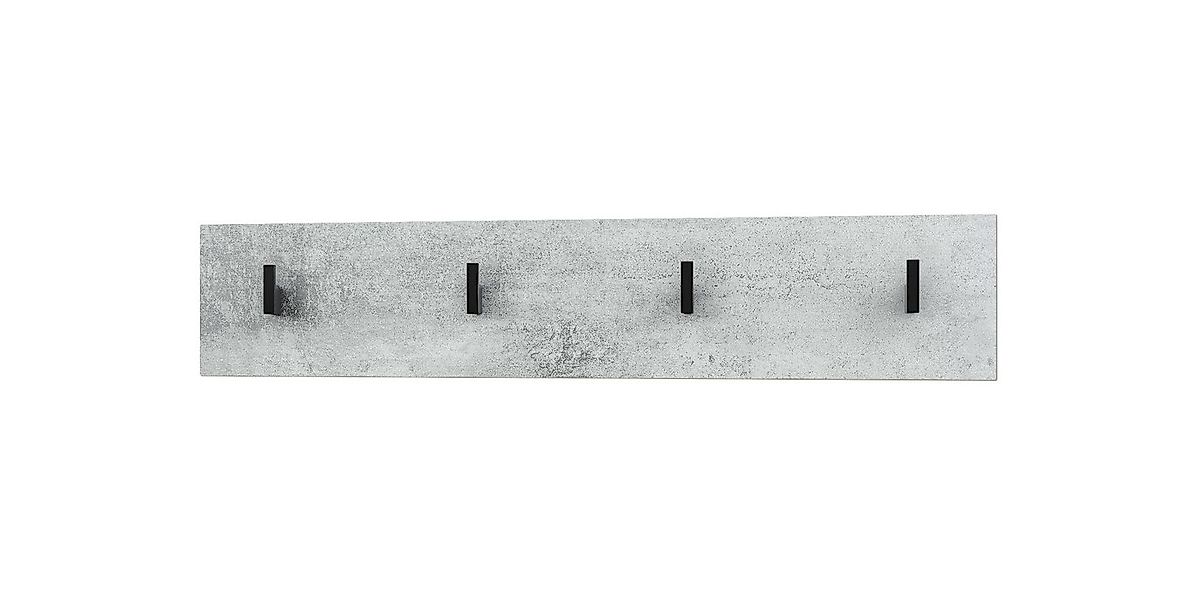 Vladon Garderobenpaneel Linea (Wandgarderobe, mit 4 Kleiderhaken), Beton Ox günstig online kaufen