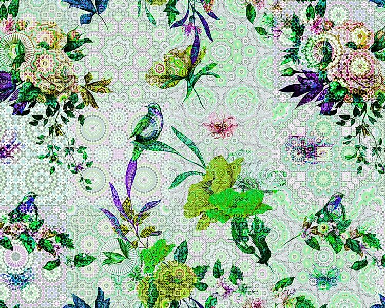 Fototapete "mosaic garden1" 4,00x2,70 m / Glattvlies Brillant günstig online kaufen