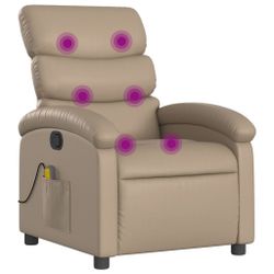 vidaXL Sessel Massagesessel Cappuccino-Braun Kunstleder (1-St) günstig online kaufen