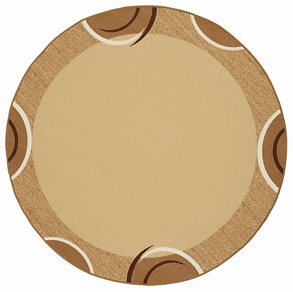 THEKO Teppich »Loures«, rund, 6 mm Höhe, Kurzflor, mit moderner Bordüre, id günstig online kaufen