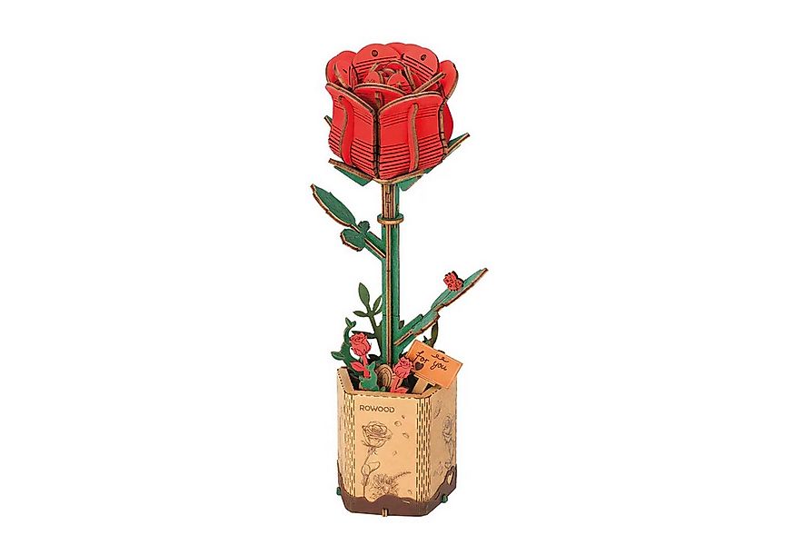 Robotime 3D-Puzzle TW042 - Rote Rose (Rowood), Puzzleteile günstig online kaufen