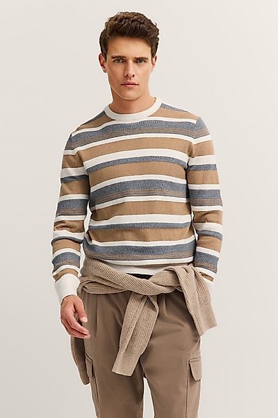 bugatti Rundhalspullover Regular Fit gestreift aus günstig online kaufen