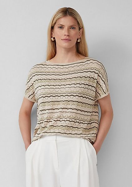 s.Oliver Kurzarmshirt Strickpullunder Stricktop im Relaxed Fit mit Ajourmus günstig online kaufen
