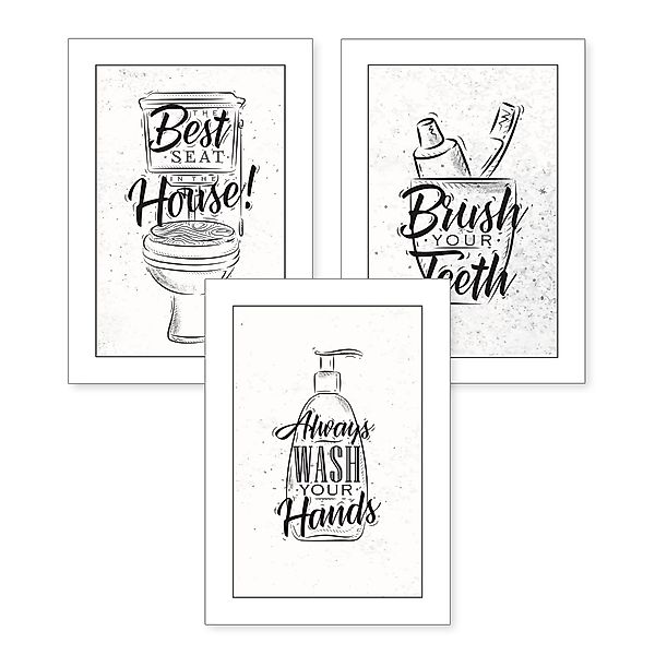 Kreative Feder Poster, WC, Bad, Badezimmer, günstig online kaufen