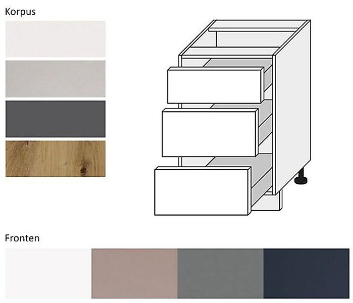 Unterschrank Bonn B/T/H: 50 cm / 50 cm / 82 cm günstig online kaufen