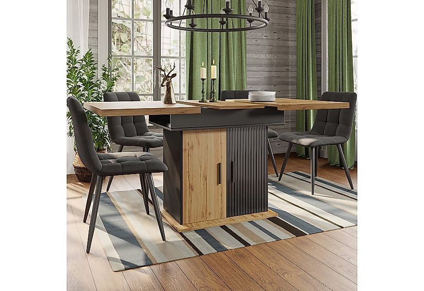 Flieks Esstisch ausziehbarer Küchentisch mit verstellbaren Einlegeböden (Lä günstig online kaufen