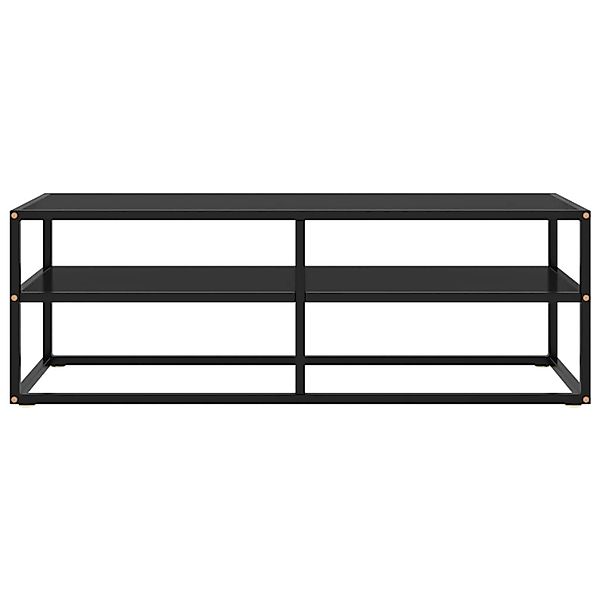 vidaXL TV-Schrank TV-Schrank Schwarz mit schwarzem Glas 120x40x40 cm Lowboa günstig online kaufen