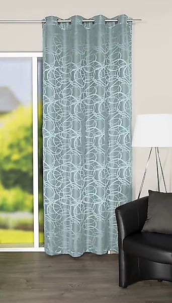 HOME WOHNIDEEN Gardine »LENNY«, (1 St.), DEKOSTOFF, JACQUARDMUSTERUNG, ÖSEN günstig online kaufen