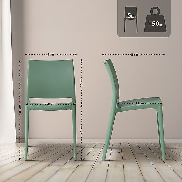 CLP Gartenstuhl Meton (2er Set), Kunststoff, günstig online kaufen