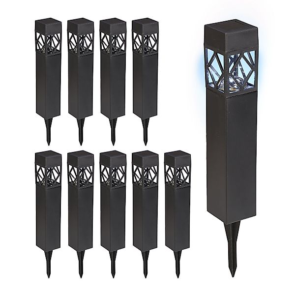 relaxdays LED Solarleuchte Solarlampen Set, 10er günstig online kaufen