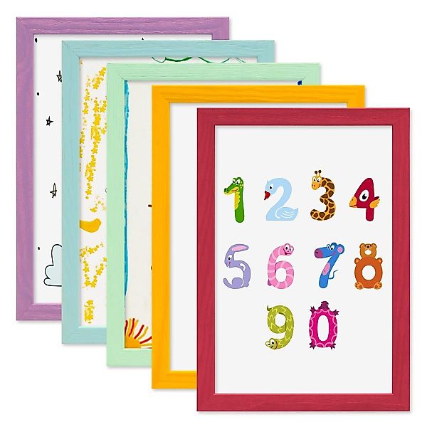 PHOTOLINI Bilderrahmen 5er Set Massivholz-Rahmen - günstig online kaufen