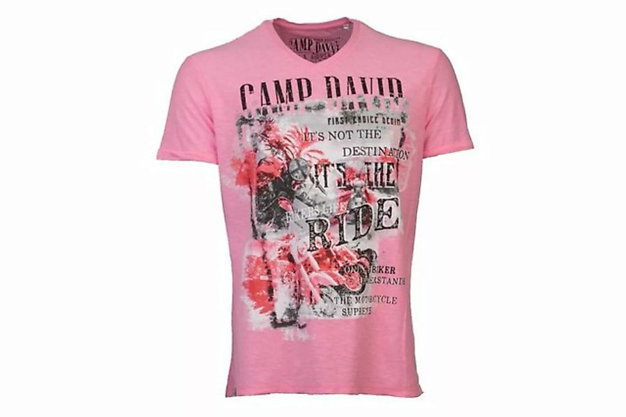 CAMP DAVID T-Shirt Camp David Herren V-Shirt mit Watercolour-Photoprint günstig online kaufen