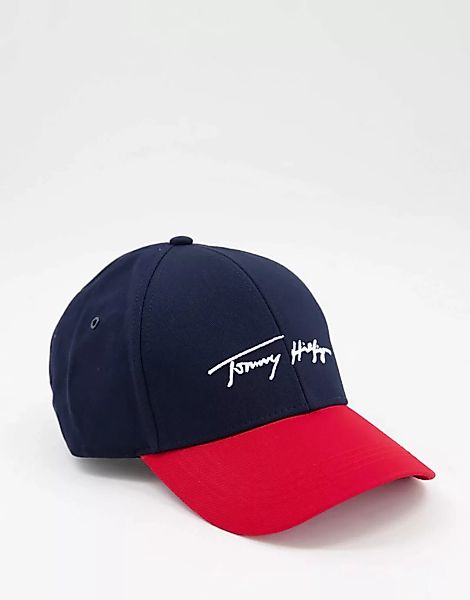 Tommy Hilfiger – Baseball-Kappe mit Logo-Schriftzug in Navy-Mehrfarbig günstig online kaufen