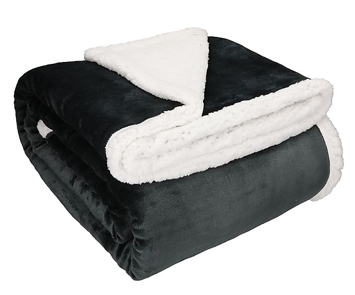 Wohndecke Luxus Flanell Sherpa Kuscheldecke XXL günstig online kaufen
