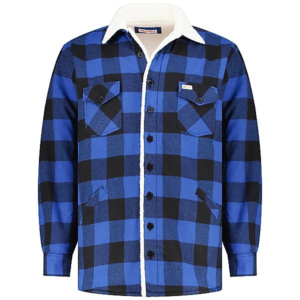 Kamro Gefütterte Hemdjacke im Holzfäller-Stil Farbe blau Größe: 9XL günstig online kaufen
