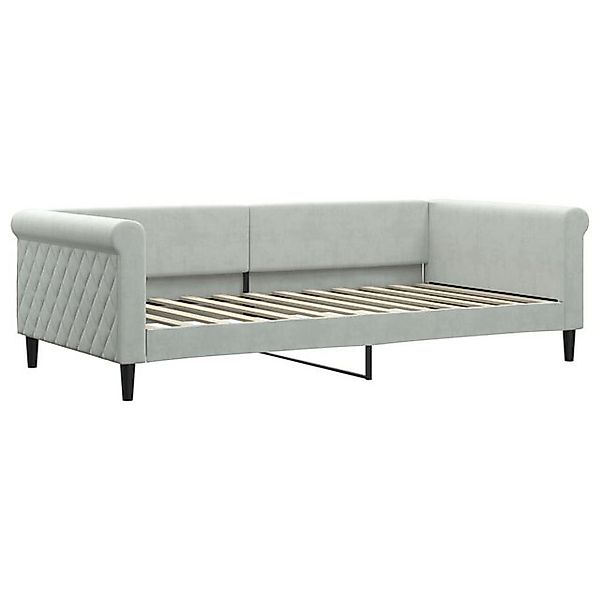 vidaXL Bett Tagesbett Hellgrau 100x200 cm Samt günstig online kaufen