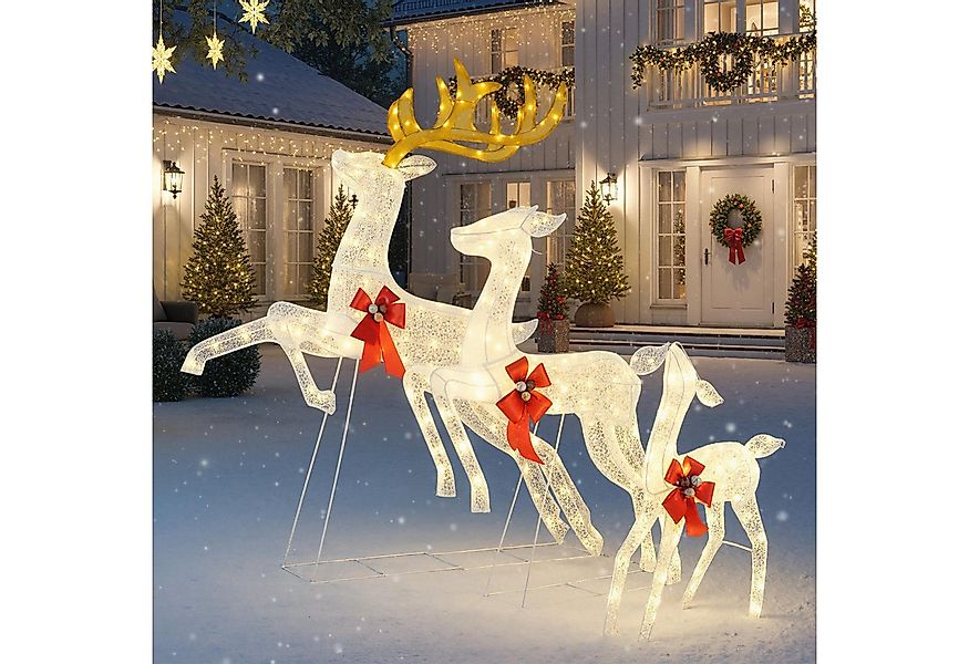 COSTWAY Weihnachtsfigur, LED Weihnachtsdeko, Rentier Familie, groß günstig online kaufen