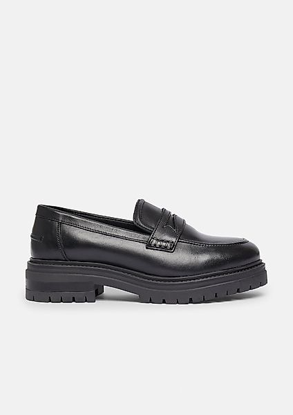 comma Leder-Loafers mit Plateausohle Sandale günstig online kaufen