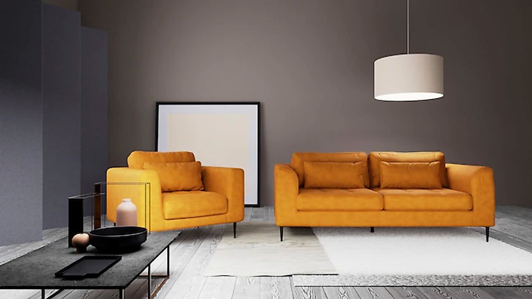 TRENDMANUFAKTUR Sessel »Luzi, Loungesessel, modern mit extra hohen Füßen« D günstig online kaufen