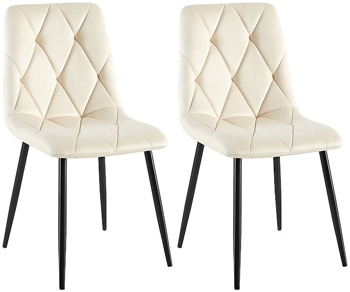 CLP Esszimmerstuhl Clairton (2er Set, 2 St), mit Stoff- oder Samtbezug, Met günstig online kaufen