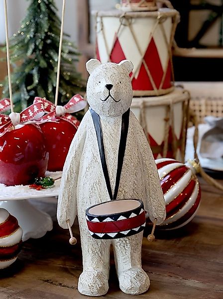 Chic Antique Dekofigur Bär mit Trommel Weihnachten H25/L12,5/B12 cm antique günstig online kaufen