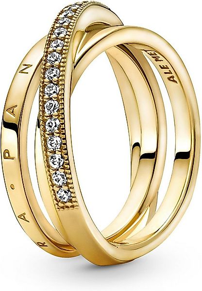 Pandora Fingerring Pandora Dreifach gekreuzter Pavé-Ring 169057C01 Damenrin günstig online kaufen