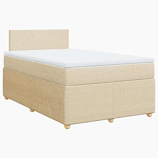 vidaXL Boxspringbett mit Matratze Creme 120x190 cm Stoff 3287393 günstig online kaufen