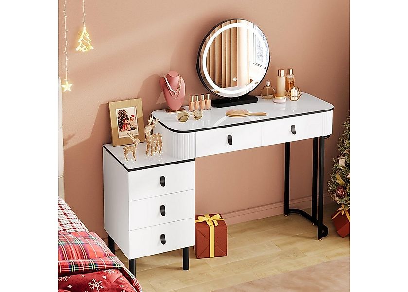 Woltu Schminktisch (1-St), mit Mobiler Spiegel, 2 Schubladen, 1 Seitenschra günstig online kaufen