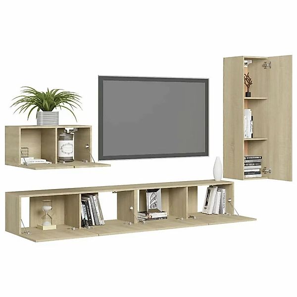 VidaXL 4-tlg. TV-Schrank-Set Sonoma-Eiche Holzwerkstoff  Modell 17 günstig online kaufen